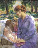 Sans titre by Jean Pesce, Pastel sur papier Femme et les enfants au parc Signé en bas à droite A vue, sold Oct 2023