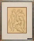 Trois nus féminins by Léopold Survage, Crayon et aquarelle sur papier Dimensions :, sold May 2023