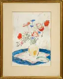 Nature morte au bouquet de fleur by Georges d'Espagnat, Aquarelle sur papier, sold May 2023