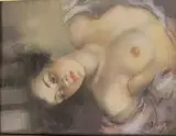 Nu féminin by Marina Aniram, Pastel signé en bas à droite, sold Dec 2024