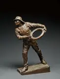 Le sauveteur by Yvonne Emma Laurens Diéterle, Épreuve en bronze à patine brune signée sur la terrasse, sold Dec 2024