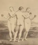 “Les trois grâces” de Raphaël, c. 1880 by Auguste Hippolyte Collard, Tirage albuminé monté sur carton, crédit et cachet du photographe sur la carton de montage, sold May 2026