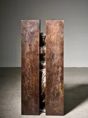 Oblitération» by Sacha Sosno, 1985, Bronze à patine brune, sold Jun 2026