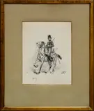 Cavalier by Édouard Detaille, Crayon et encre signé en bas à gauche, sold Jun 2026