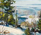 Sand River, Lake Superior (#00481) by James William Shortt, 1967, oil on canvas board, sold Feb 2026
