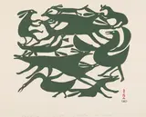 A Vision of Animals (0396) by Kenojuak Ashevak, stonecut on paper, sold Jan 2026