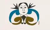 Flower Woman (0278) by Pitaloosie Saila, stonecut on paper, sold Jan 2026