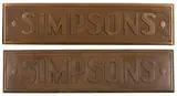 Two Simpsons Large Bronze Store Signs (00919) by Hudson's Bay Company, Two Simpsons Large Bronze Store Signs (00919), sold Jan 2026