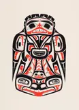Raven Travelling with Sculpin (00214) by Dempsey Bob, 1979, serigraph on paper, sold Jan 2026
