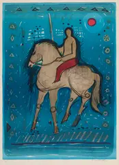 Man on a Horse (00091) by Nissan Engel, lithograph on paper, sold Jan 2026