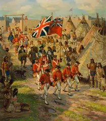Trading Ceremony at York Factory, 1780s by Adam Sherriff Scott, oil on canvas, sold Nov 2025