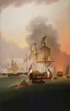 Battle of Trafalgar by William von Moll Berczy, oil on canvas, sold Nov 2025
