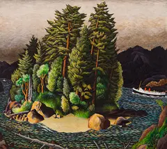 Entrance to Howe Sound by E. J. Hughes, 1949, oil on canvas, sold Nov 2025