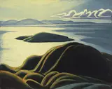 Lake Superior Sunrise (Lake Superior Sketch XXIII) by Lawren Harris, oil on board, sold Nov 2025