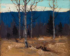 Hillside on Big Cauchon Lake by Tom Thomson, oil on panel, sold Nov 2025