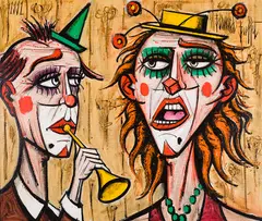 Les Clowns Musiciens – Le Trompette by Bernard Buffet, 1991, oil on canvas, sold Nov 2025