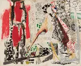 Subito presto by Jean Paul Riopelle, lithograph collage on canvas, sold May 2025