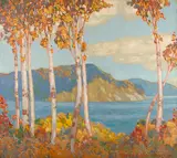 Autumn Landscape by Frank Hans Johnston, 1927, oil on canvas, sold May 2025
