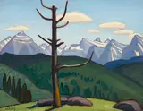 Athabasca Valley, Jasper by Lawren Harris, 1926, oil on board, sold May 2025