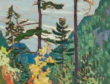 Yellow Birches, Algoma by Lawren Harris, oil on board, sold May 2025