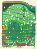 Green Power by Friedensreich Hundertwasser, 1972, Farbserigrafie und Metalldruck auf Karton, sold Jul 2020