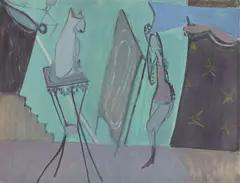 Hinter dem Zirkuszelt by Alexander Camaro, 1948, Gouache, Tusche und Deckweiß auf Papier, sold Jun 2018