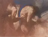 Ohne Titel by Luis Caballero, 1988, Farbkreide und Gouache auf Velin, sold Nov 2019