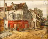 Conversation devant le commerce by Nathan Grunsweigh, Huile sur toile, sold Nov 2022