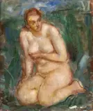 Baigneuse assise by Sergey Mako, Huile sur toile, sold Nov 2022