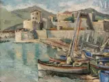 Le port de Collioure by Stefania Ordyńska-Morawska, Huile sur toile, sold Nov 2022