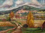 La plaine de Bormes-les-Mimosas by Jean Miscelas Peske, Huile sur toile, sold Nov 2022