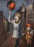 Les écoliers parisiens by Serge Chubine, Huile sur toile, sold Nov 2022
