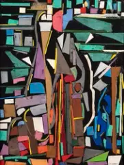 Composition by André Lanskoy, Gouache et collage sur papier, sold Nov 2022