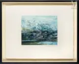 Composition by Zao Wou-ki, 1965, Eau-forte et aquatinte sur Japon Nacré, épreuve, sold Nov 2022