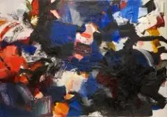Composition by Jean Miotte, Huile sur toile, sold Nov 2022