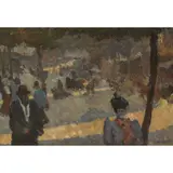 Une rue parisienne by Louis Hayet, 1893-1895, Huile sur panneau, sold Jun 2017