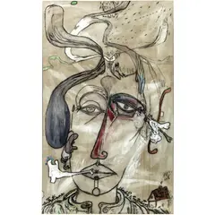 La bretonne /Cherchez le Monsieur by Michel Macréau, Huile et fusain sur toile, sold Jun 2017