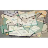 Les flaques de verre ou Isabelle, Opus 280 by Jean-Jacques Deyrolle, 1951, Tempera sur toile, sold Jun 2017