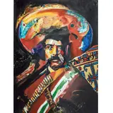 Emiliano Zapata by Jean-Paul Chambas, 1984, Technique mixte sur toile, sold Jun 2017