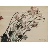 Fleures by Thanos Tsingos, 1962, Huile sur toile, sold May 2017