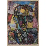 Kavafi by Yiannis Psychopedis, 2004, Pastel et huile sur carton fin, sold May 2017