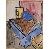 Nu allongé by Michael Lekakis, circa 1946, Aquarelle et encre sur papier, sold May 2017