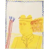 L'indifférent by Alecos Fassianos, 1970, Gouache sur papier marouflée sur toile, sold May 2017
