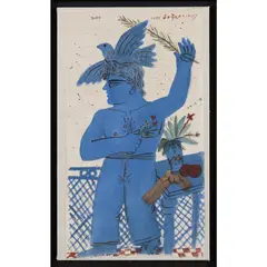 Jeune glorifiant by Alecos Fassianos, 2000, Huile sur toile contrecollé sur toile, sold May 2017