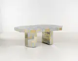 Série Cityscape by Paul Evans, Acier chromé, laiton et bois, sold Apr 2017