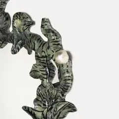 Flore by Elizabeth Garouste, Résine peinte et feuille d'or blanc, sold Apr 2017