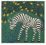 Zebra under a tree by Rajabu Chiwaya, Peinture sur bois, sold Apr 2017