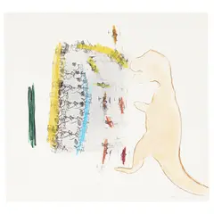 Jouets d'enfants by Ghada Amer, 1992, Aquarelle, encre et crayon de couleur sur papier, sold Apr 2017