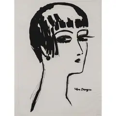 Les cheveux courts -1926 by Kees van Dongen, Lithographie en noir sur Chine,, sold Apr 2017