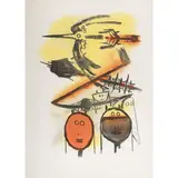 Grande composition - circa 1970 by Wifredo Lam, Lithographie en couleurs, épreuve HC signée, sold Apr 2017
